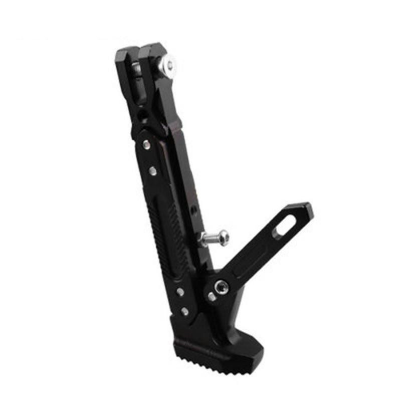 1Pcs Black Cnc Motorcycle Adjustable Side Tripod Holder Foot Kick Stand Support