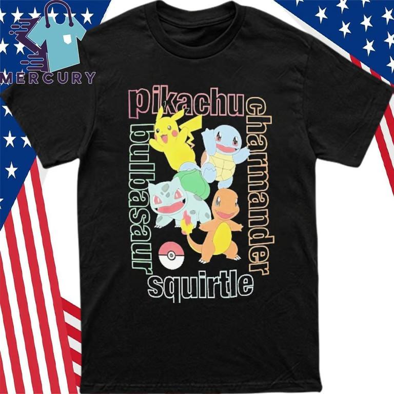 Pokémon Starter Squad Pikachu Bulbasaur Charmander Squirtle T-Shirt Unisex T-Shirt XXXXL