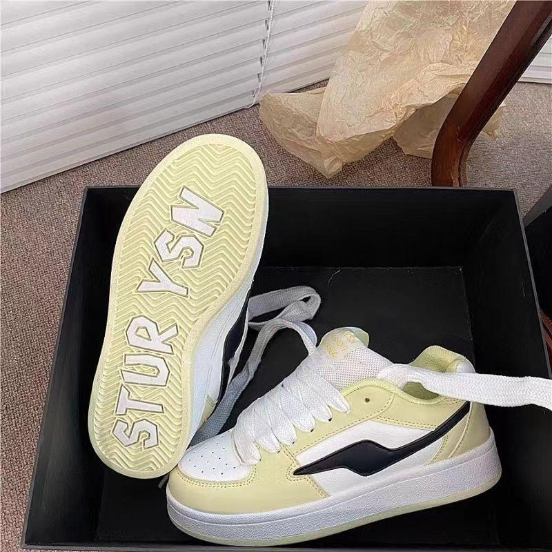 Light yellow color matching bread shoes women's tide summer new versatile casual shoes student sports board shoes