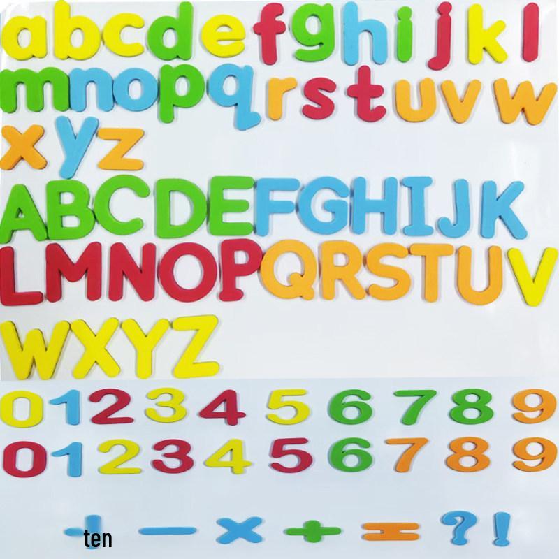 Bilingual Magnetic Letters & Numbers Set for Early Education - Red & Blue EVA Refrigerator and Whiteboard Magnets.
