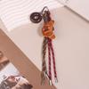 Fun Cartoon Bread Plush Keychain Y2K Trendy Braided Rope Lanyard Keyring Car Key Holder Bag Pendant Backpack Hanging Decoration