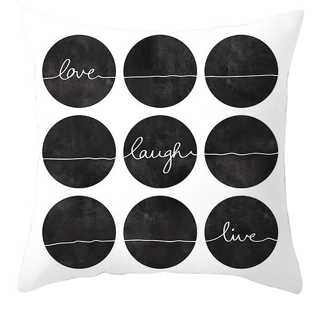New Simple Black and White Plain Pillowcase Geometric Home Cushion Cover
