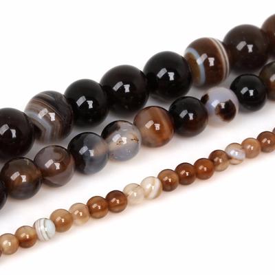 Perline Tonde in Pietra a Strisce Nere, Perline Sfuse da 4/8/10mm, Scegli la Misura per la Realizzazione di Gioielli Fai-da-Te
