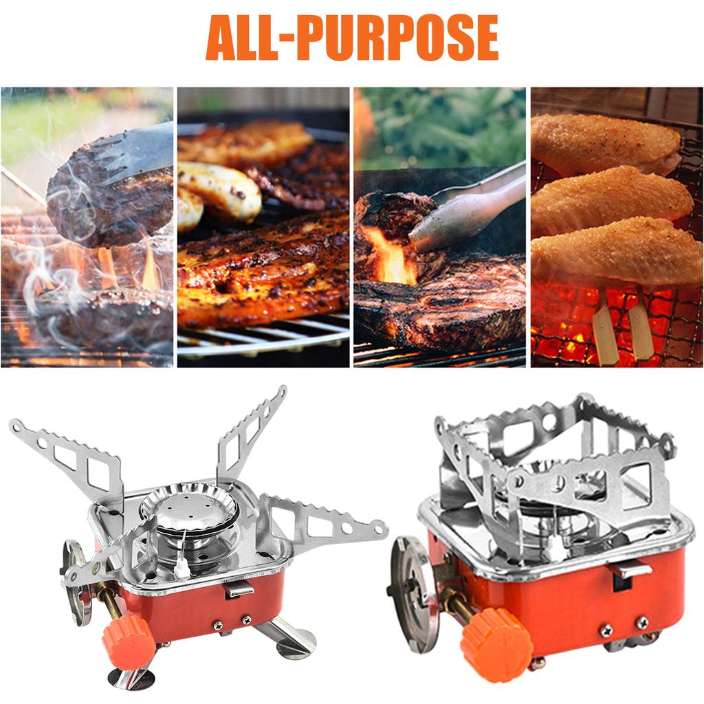 Mini Square Cooktop for Camping and Hiking Gas Stove Folding Gas Cooktop Lightweight for Outdoor Cooking Easy to Carry