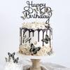 13pz Topper per Torta a Farfalla Glitterati 3D Farfalla Cupcake Topper per Feste di Compleanno di Bambine e Donne Decorazioni Nero Argento
