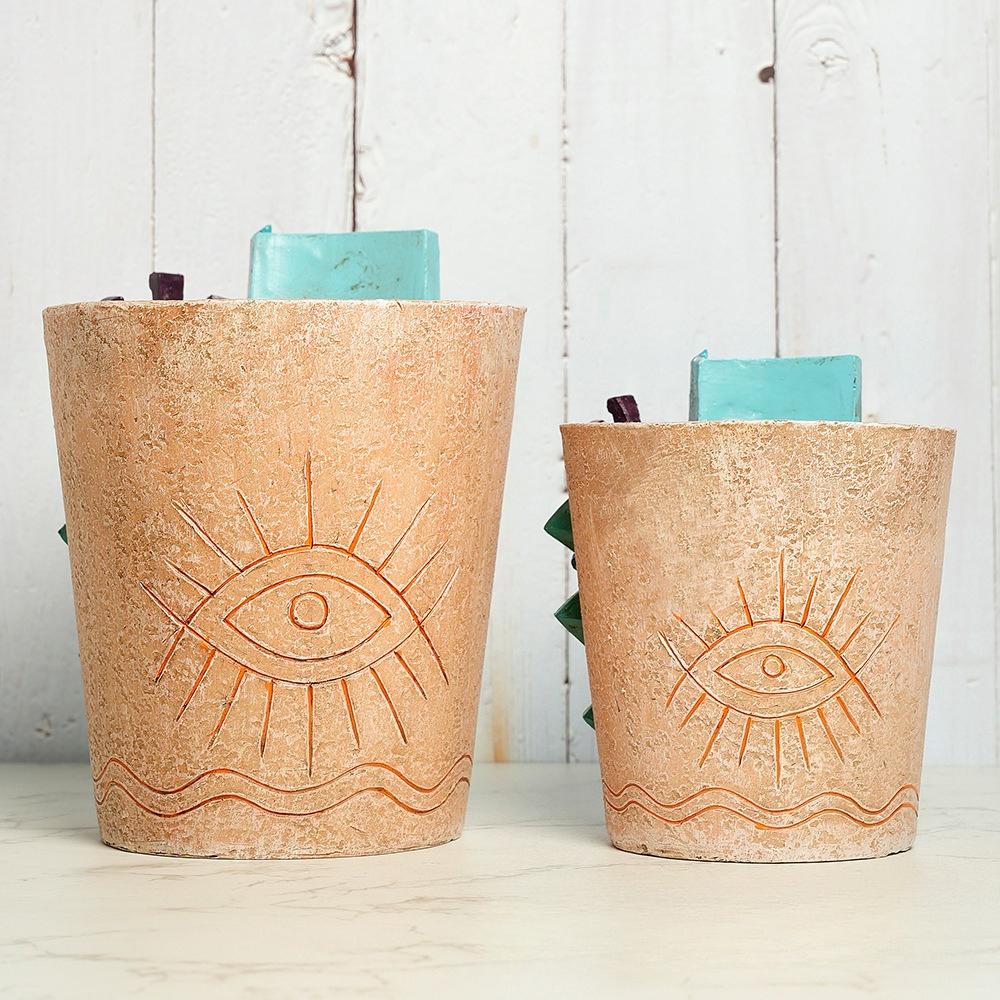 Picasso's Abstract Art Resin Flower Pot Colorful Graffiti Face Sculpture Garden Courtyard Decoration Succulent Plant Container