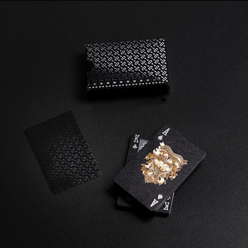Children Color Black Gold Playing Card Game Card Group Waterproof Educational Toys Poker Suit Magic Dmagic Package Board Game Gift Collection