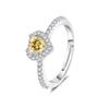 Colorful Heart Zircon Full Diamond Open Ring - European Fashion Classic