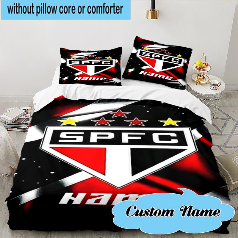 3PCS Custom Name SPFC Stars Stripes Bedding Set, Including 1pc Duvet Cover And 2pcs Pillowcases, Suitable for Dorms and Bedrooms Gift
