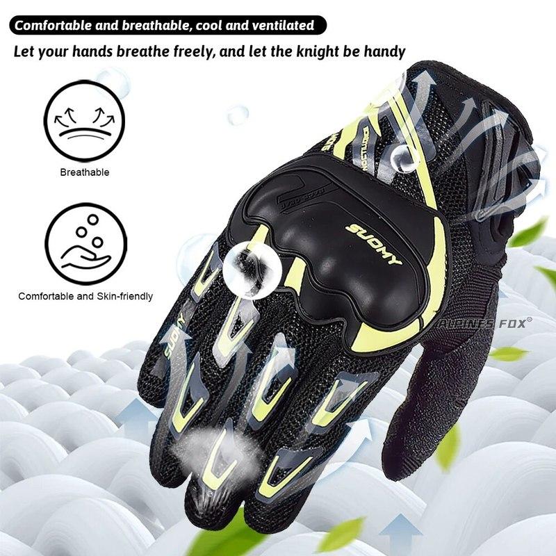 Suomy Motorcycle Gloves Summer Mesh Breathable Moto Gloves Men Women Touch Screen Motocross Gloves Touch Screen Cycling Gloves