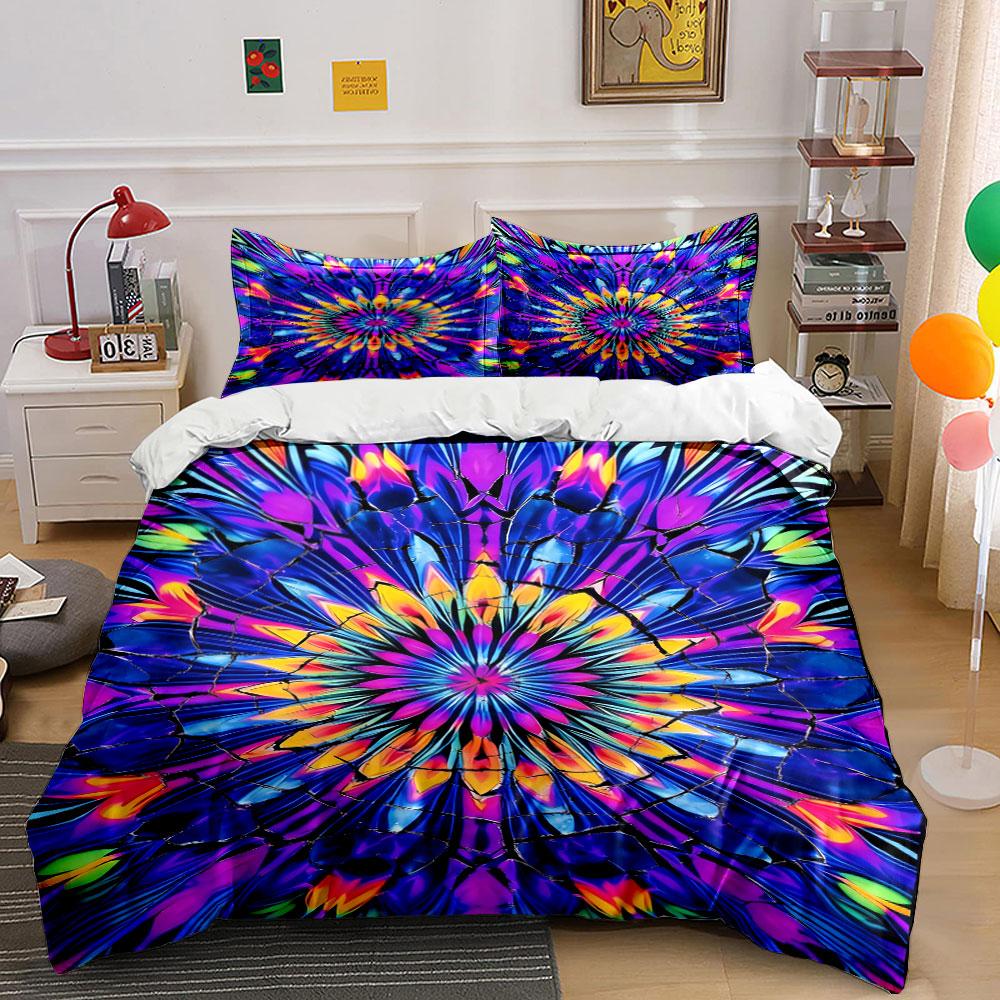 

Colorful kaleidoscope-style mandala. Bedding sets Duvet cover sets Duvet covers Pillowcases(1 * Duvet Cover 2 * Pillowcases, without duvet insert) 135x200cm