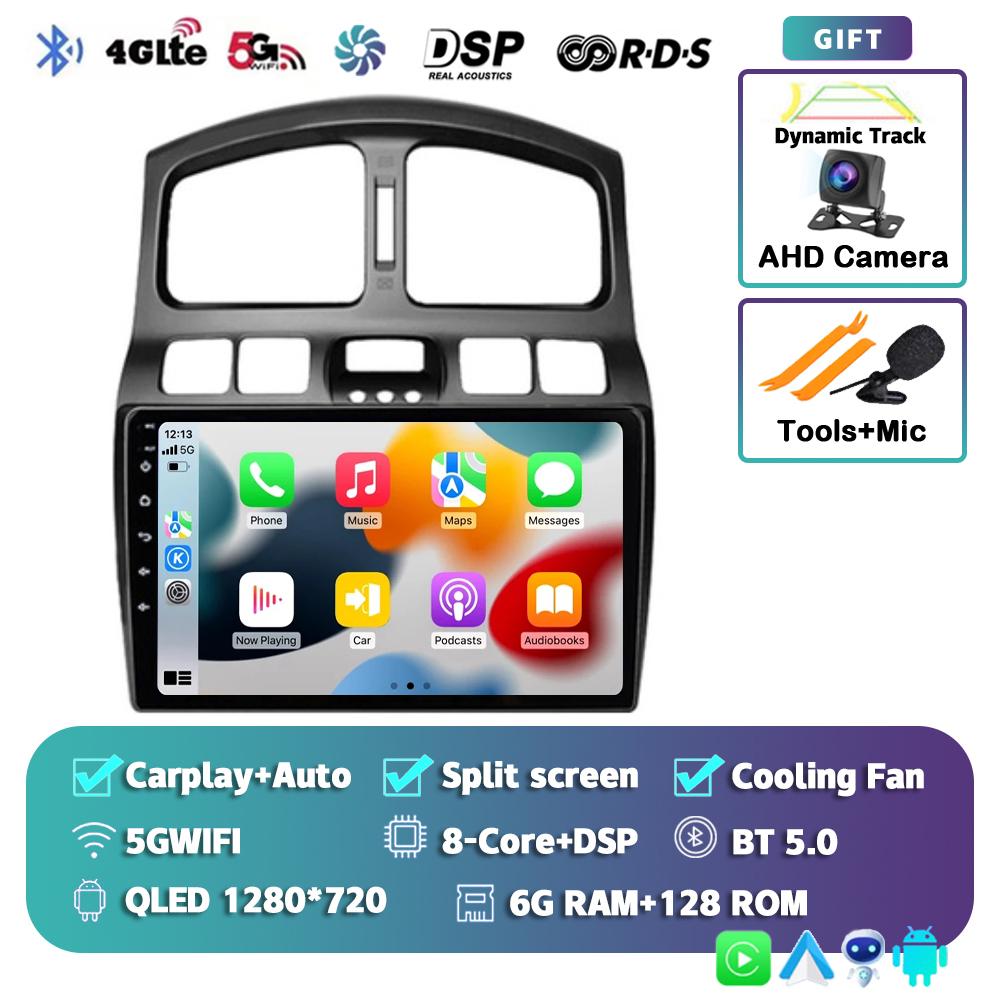 Android 14 Carplay Auto Car Radio For Hyundai Classic Santa Fe 2005 2006-2015 GPS Multimedia Video Player Head Unit 2Din Stereo