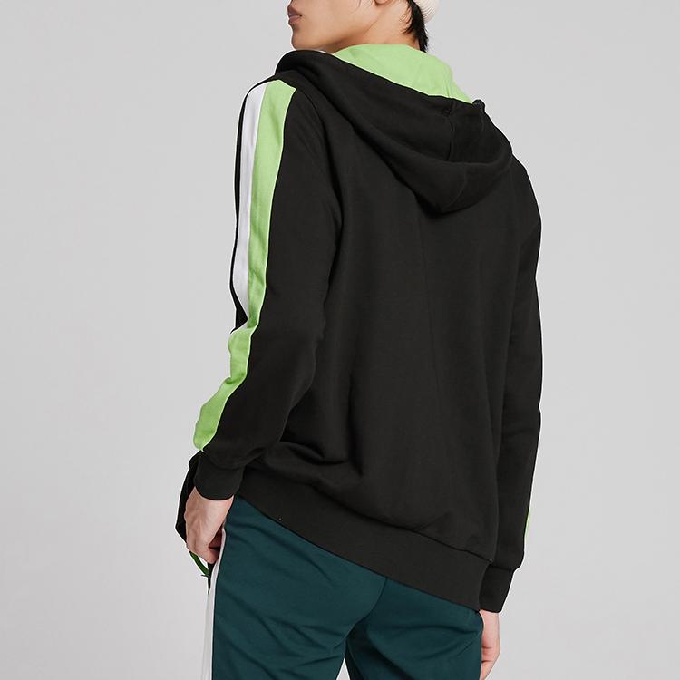 Puma Colorblock Zip-Up Logo Patch Hoodie Men Hoodie Black 534156-51