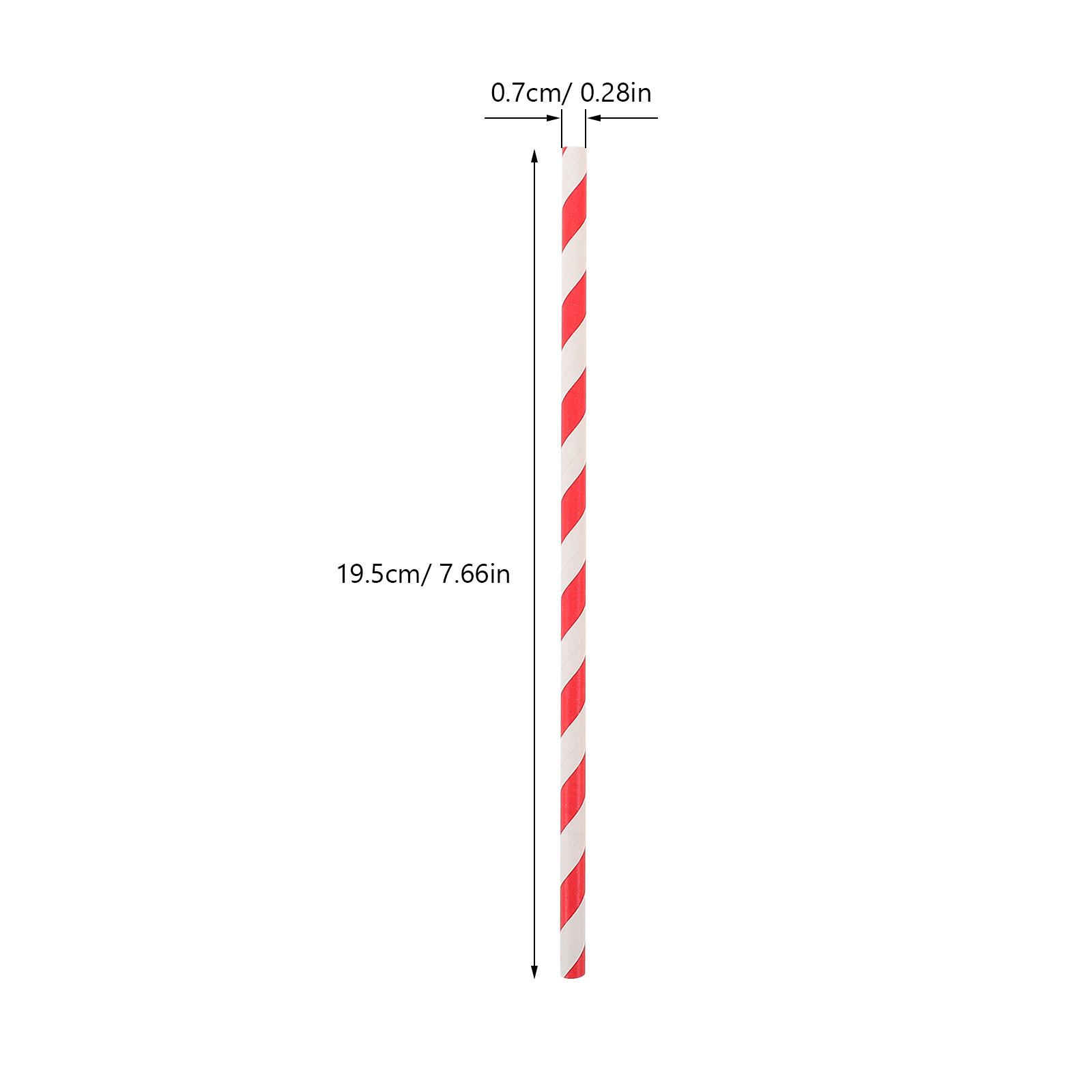 

100pcs Colorful Paper Straws Orange White Decorative Drink Straws For Party Birthday Themed Decoration Disposable Drinking Tubes красный
