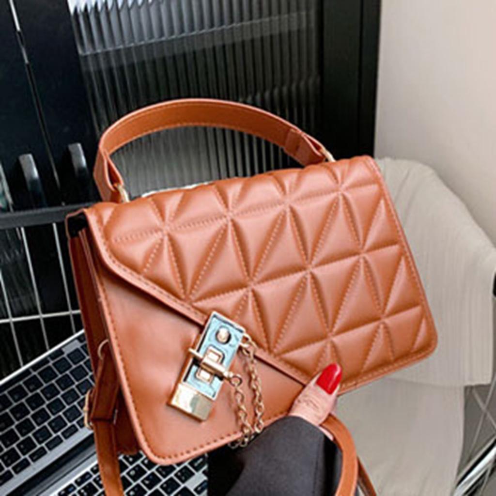 Small Handbags for Women Fashion Large Capacity PU Adjustable Shoulder Bag Underarm Bag for Dating Brown