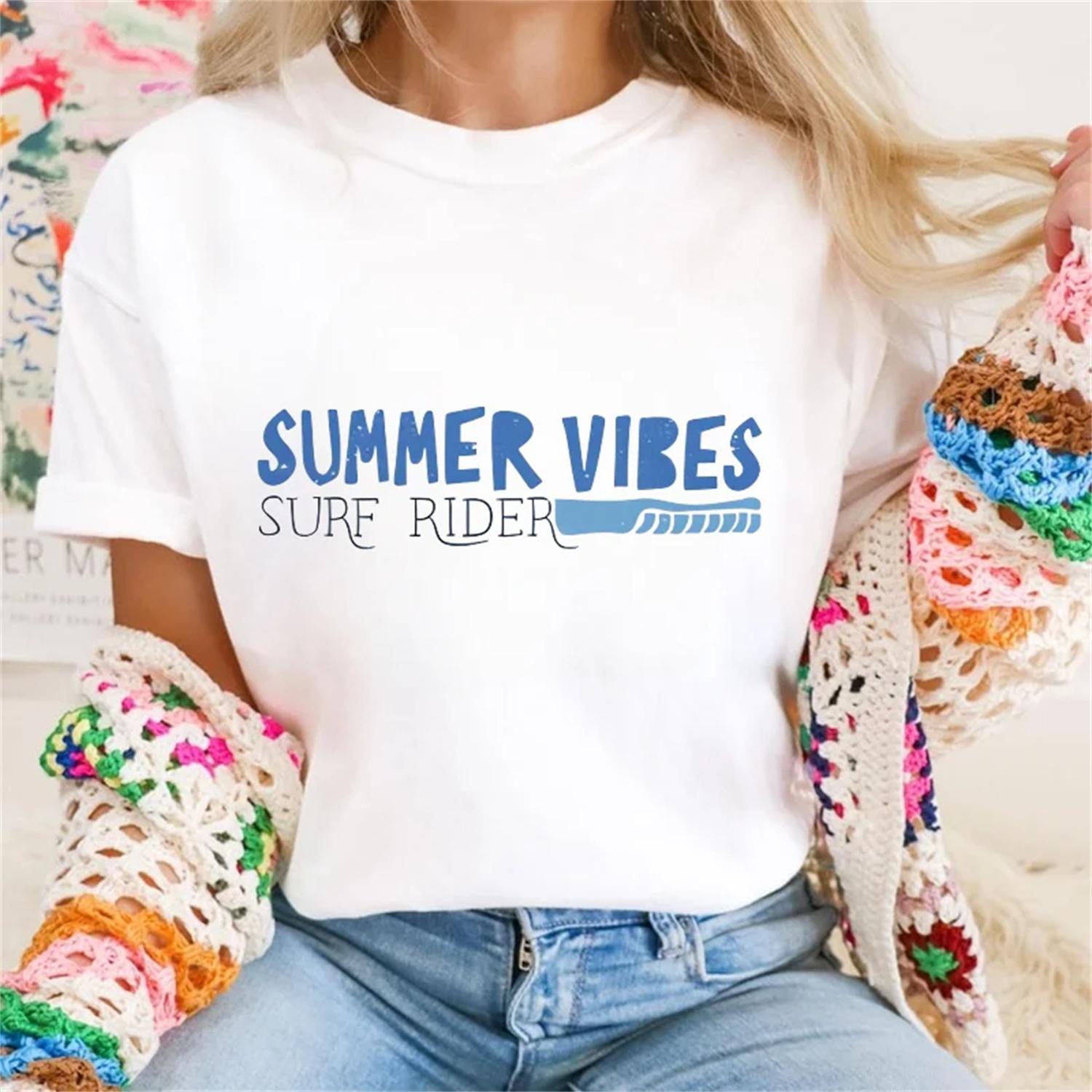 Pattern Short Sleeve Letter Printed Women s Casual Style Regular Versatile Street New Women s Fashion Holiday Travel T-Shirt S