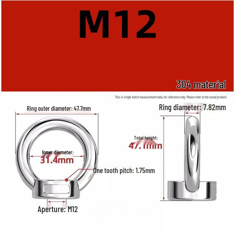 304 Stainless Steel Lifting Eye Nut - Round, Triangular Lug Nut Ring Cap