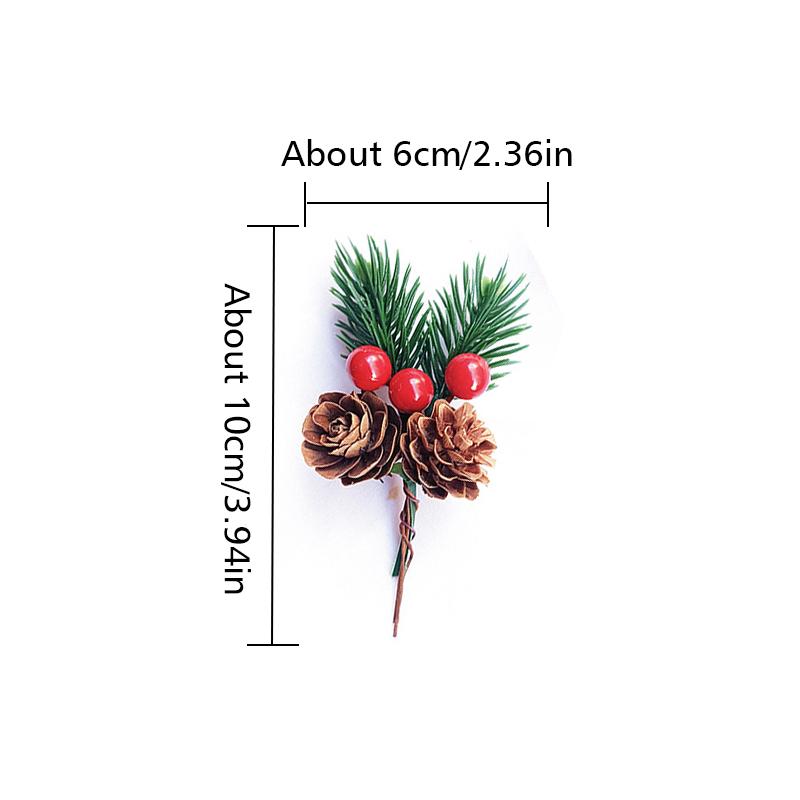 10Pcs Set Gift Box Decoration Mini Pine Needles Christmas Decoration Ornaments Christmas Tree Accessories Pine Needles Pine Cones