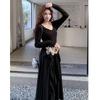 Early autumn long-sleeved waist dress children's new models are popular this year, butterfly skirt irregular long dress