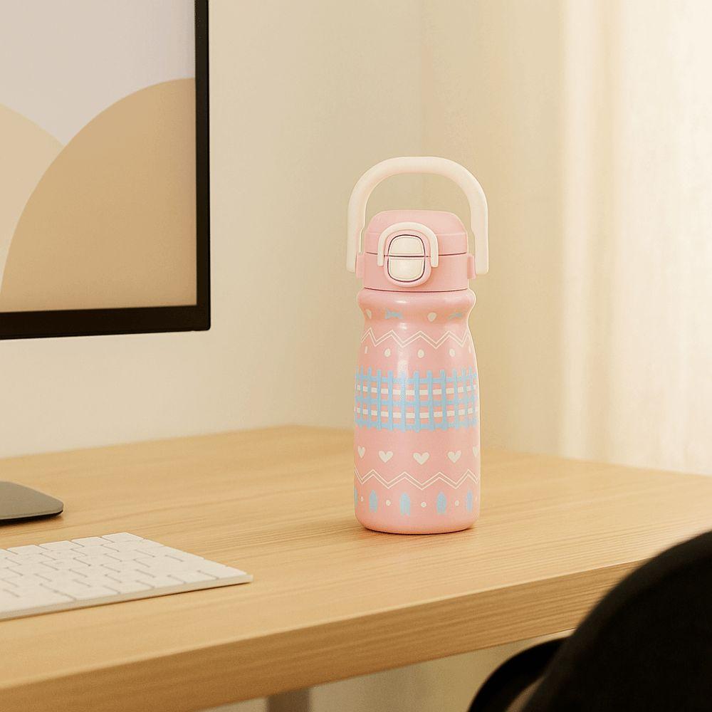 Leak-Proof Insulated Cup Large Capacity Cartoon Straw Cup Creative Double Drink Cup  School