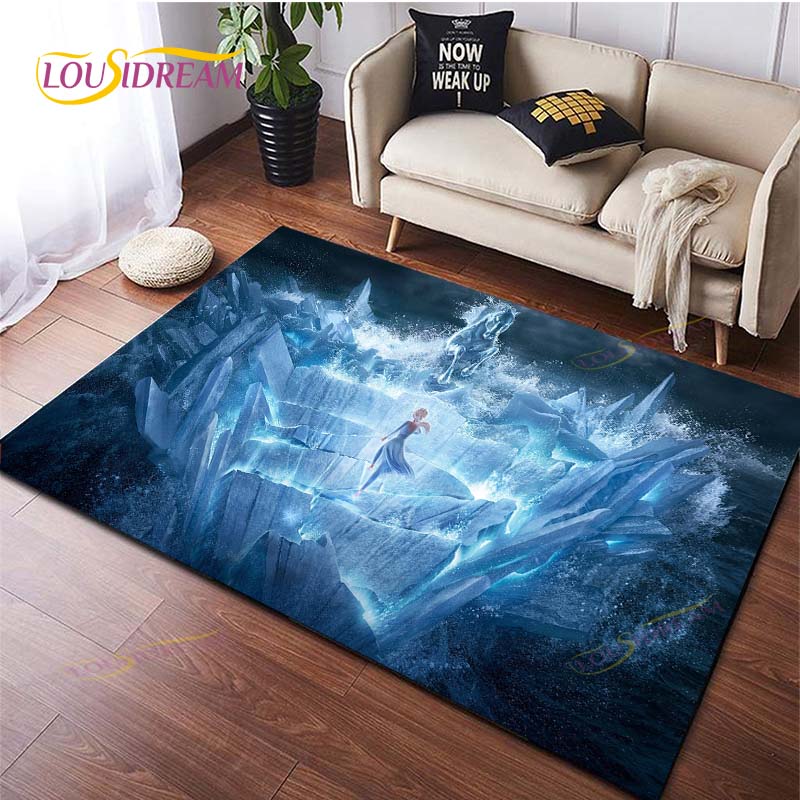 3D Printing Rug for Kitchen Doormat Bedroom Anime Frozen Carpets for Living Room Laundry Bathroom Non-slip Floor Mat