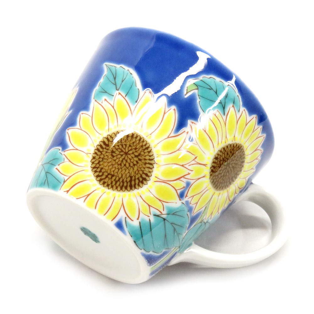 Waza no Kura Stylish Kutani Ware Mug with Sunflower Design, Ceramic, Luxury Brand, Made in Japan