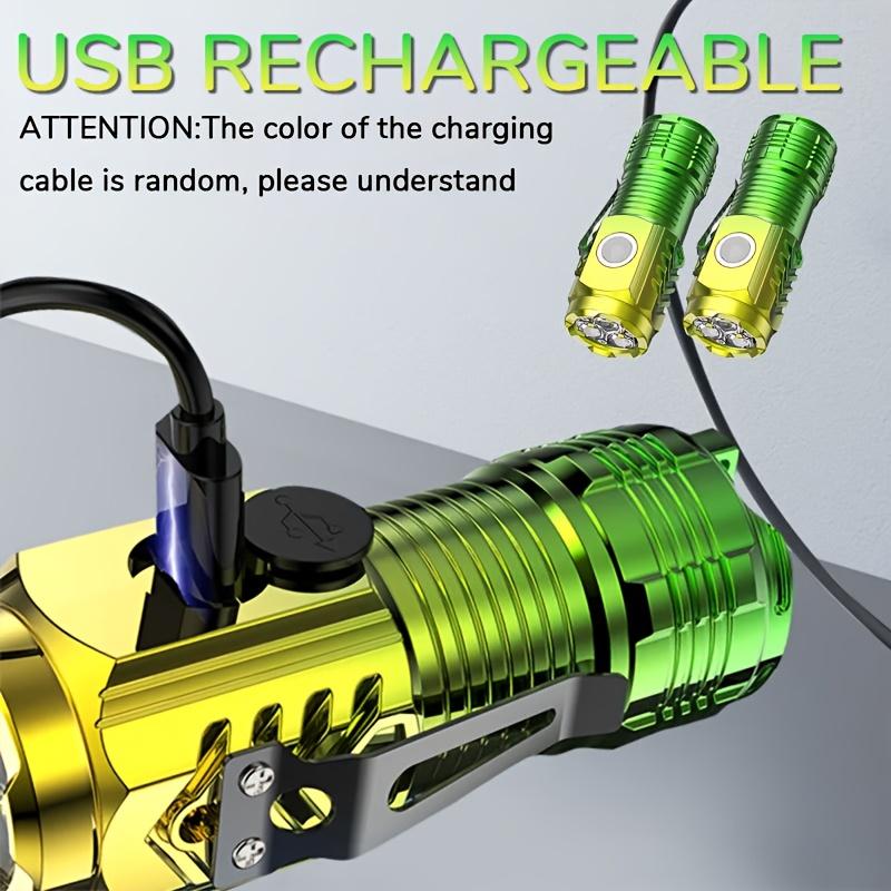 Rechargeable Flashlight with Magnetic Base and Rear Clip, Portable ABS Material for Camping,hiking,patrol,maintenance,emergency Situations,camping