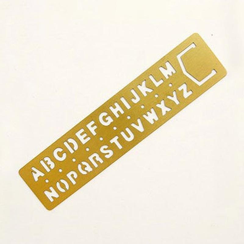 

Multi-functional Metal Bookmark & Ruler with Letter and Number Template 13cm