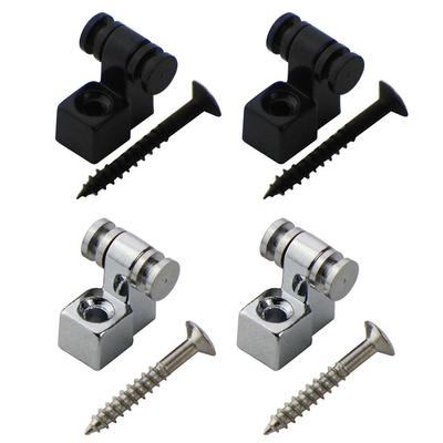 2PCS Metal Guitar Roller String Trees Retentores com parafusos, cromado/preto