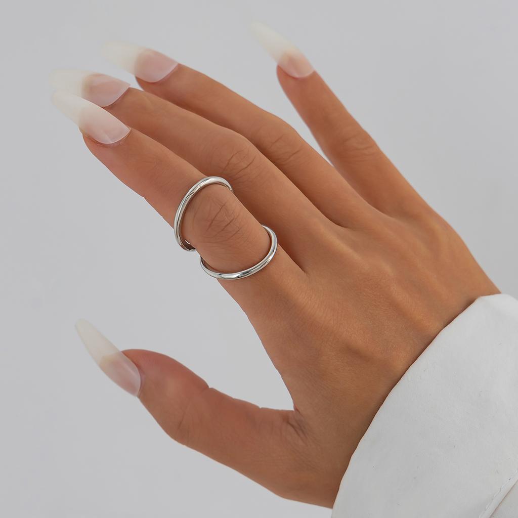 Ingemark 6 Styles Unique Large Petal Flower Twisted Wave Rings for Women Vintage Geometric Adjustable Ring Jewelry Steampunk Men