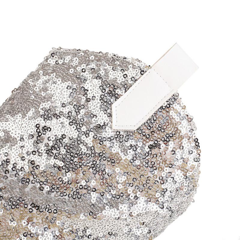Sequin Cloth Western Boots Women Glitter Silver Gold Chunky High Heels Mid-calf Cowboy Boots Cowgirl Shoes