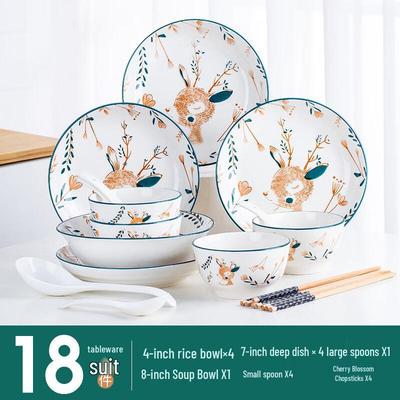 Ruhan Little Deer Underglaze Ceramic Dinnerware Set