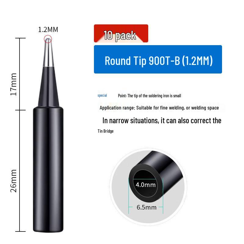 936 Internal Heating Soldering Iron Tip, Constant Temperature, Chrome & Black Diamond, Lead-Free