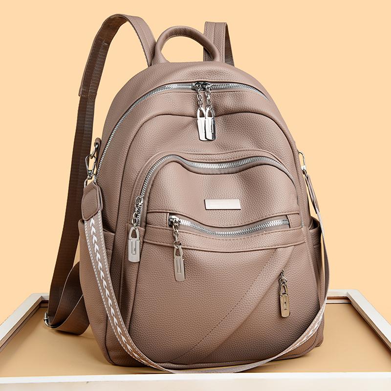 PU Backpack Women's Large Capacity Travel Backpack Multi-function Shoulder Bag