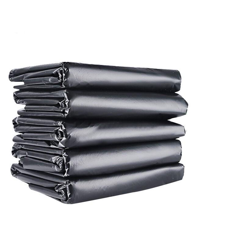 Heavy-Duty Flat-Top Black Garbage Bags