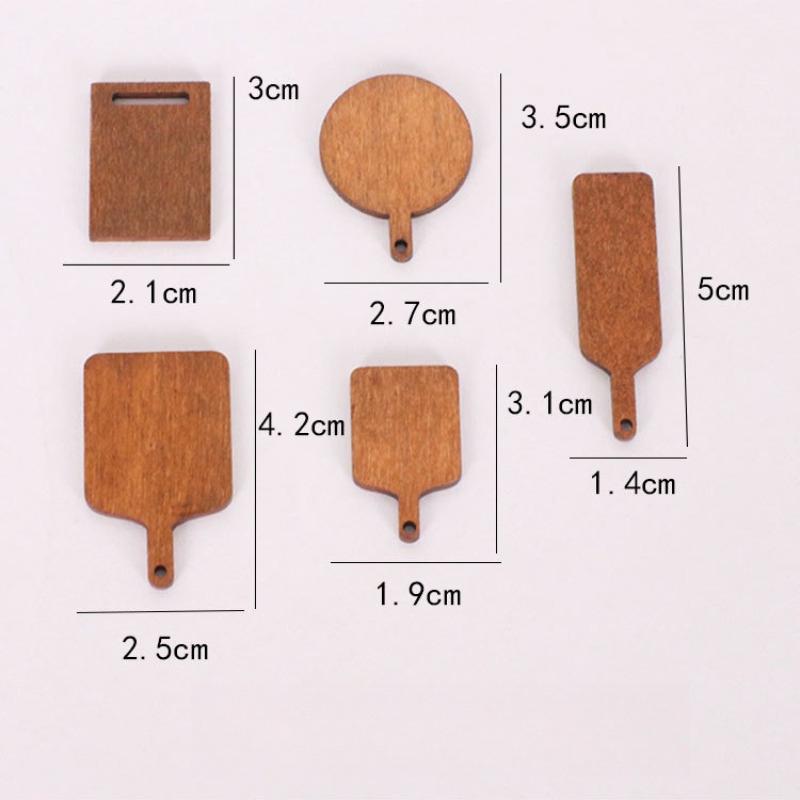 10/50/100pcs Mini Wooden Cutting Board Dollhouse Cutting Board Wood Chopping Charcuterie Paddle for Scene Setting