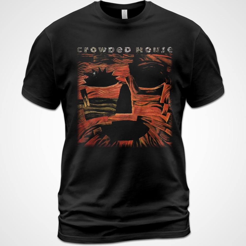 

Cotton T-shirt Tops Tee Woodface Crowded House Music Shirt Neil Finn Nick Seymour L