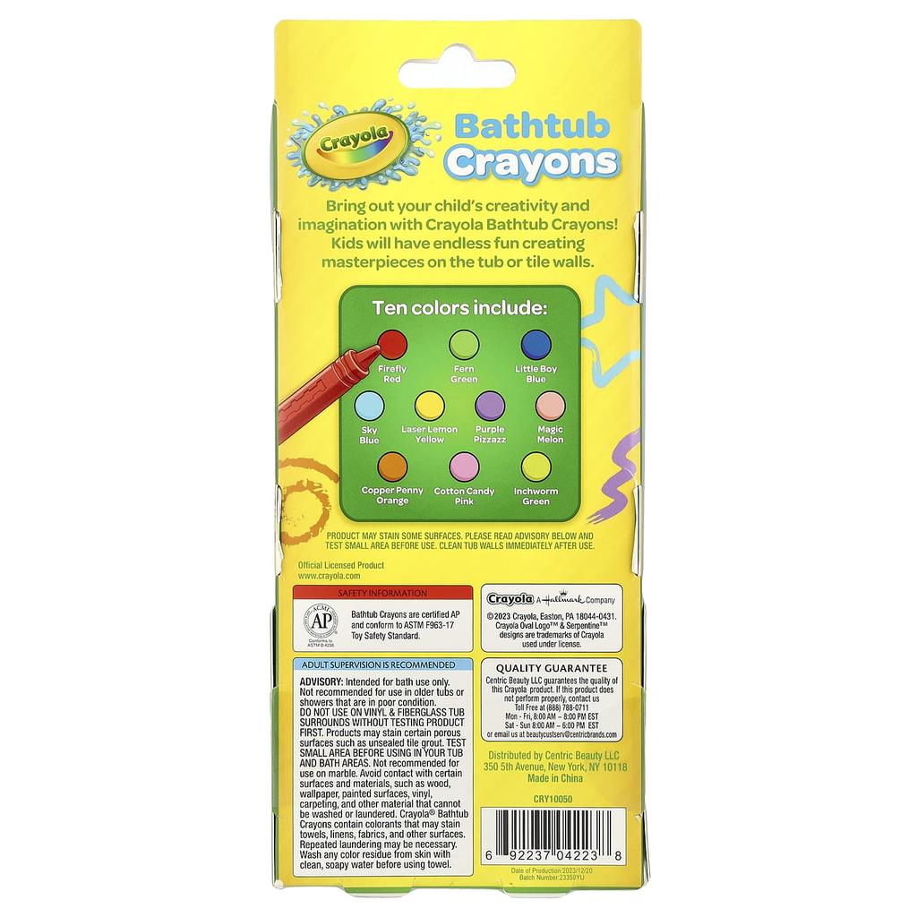 Crayola Křídy do vany, Věk 3+, 9 kříd, 1 extra zdarma