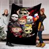 Coperta stampata a tema horror di Halloween - Perfetta per divano, letto, viaggi e uso all'aperto | Lavabile in lavatrice, accogliente e resistente.