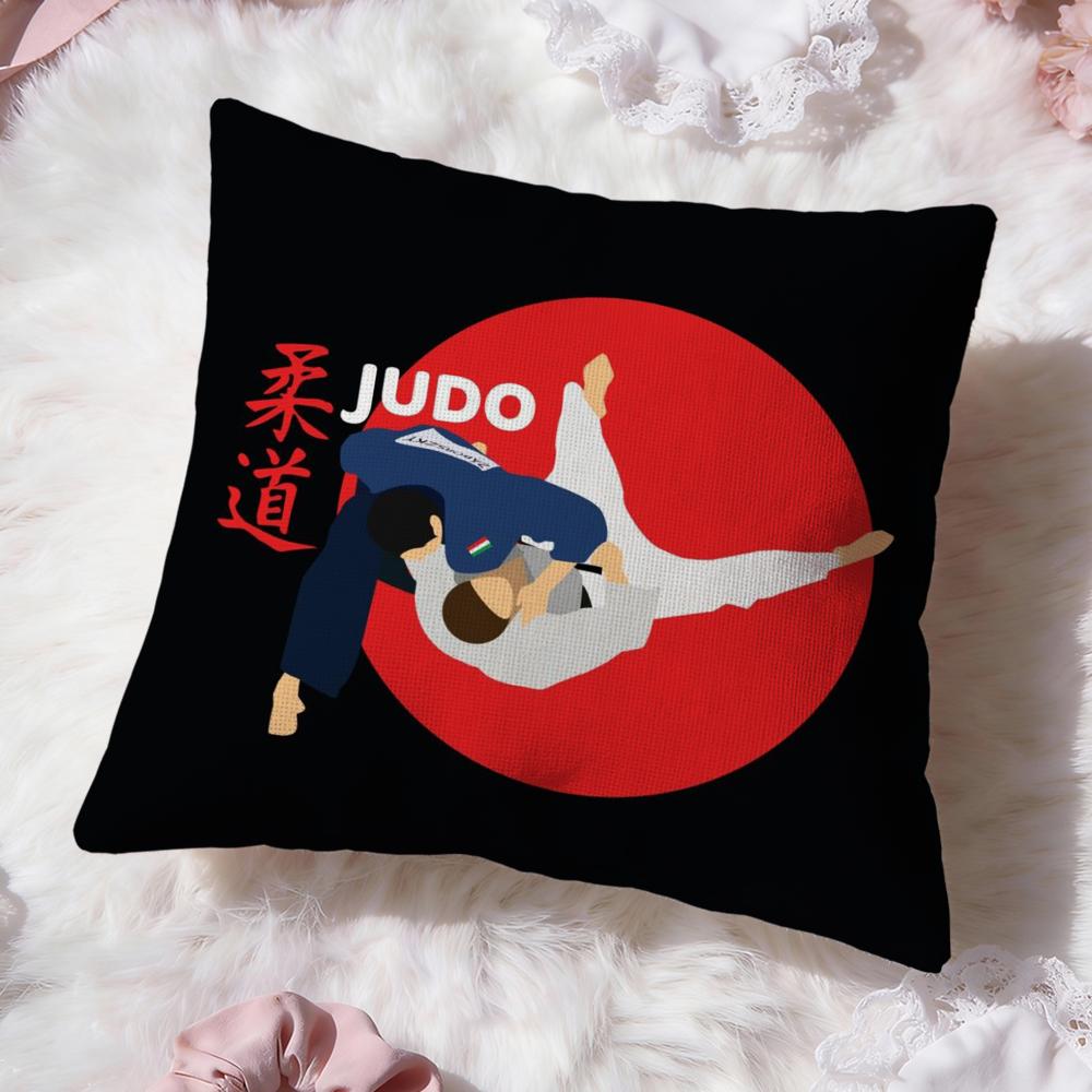Sports Judo Martial Arts Cushion Cover Premium Comfort Reversible Pillow Cove -Two in One Design for Any Room & Car Interior