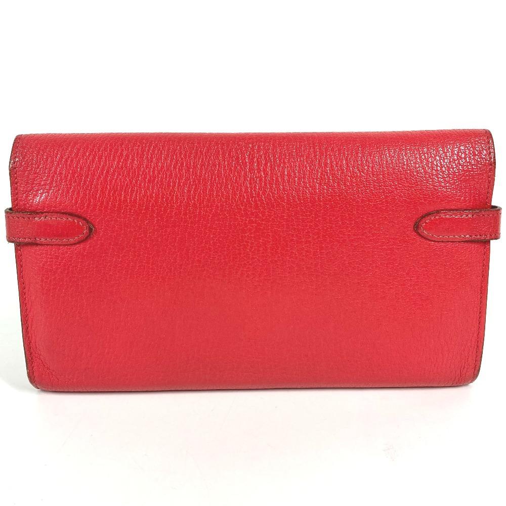 HERMES Kelly wallet Long wallet Long Wallet Chevre RedBased/SilverHardware