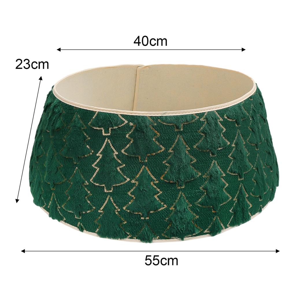 Christmas Tree Collar Red and Green Felt Decorations Tree Skirt Alternative Stereoscopic Tree Bottom Surrounder Party Display