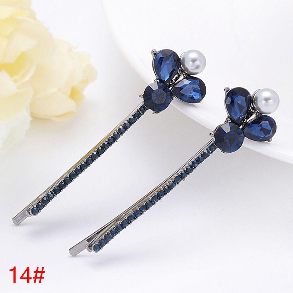 Flowers Shaped Women Girls Barrette Hairpin Bling Headwear Edge Clamp Crystal Rhinestone Hair Clip