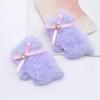 10Pcs Padded Plush Rabbit with Bow Appliques for DIY Clothes Hat Leggings Sewing Patches Headwear Hair Clips Decor Accessories