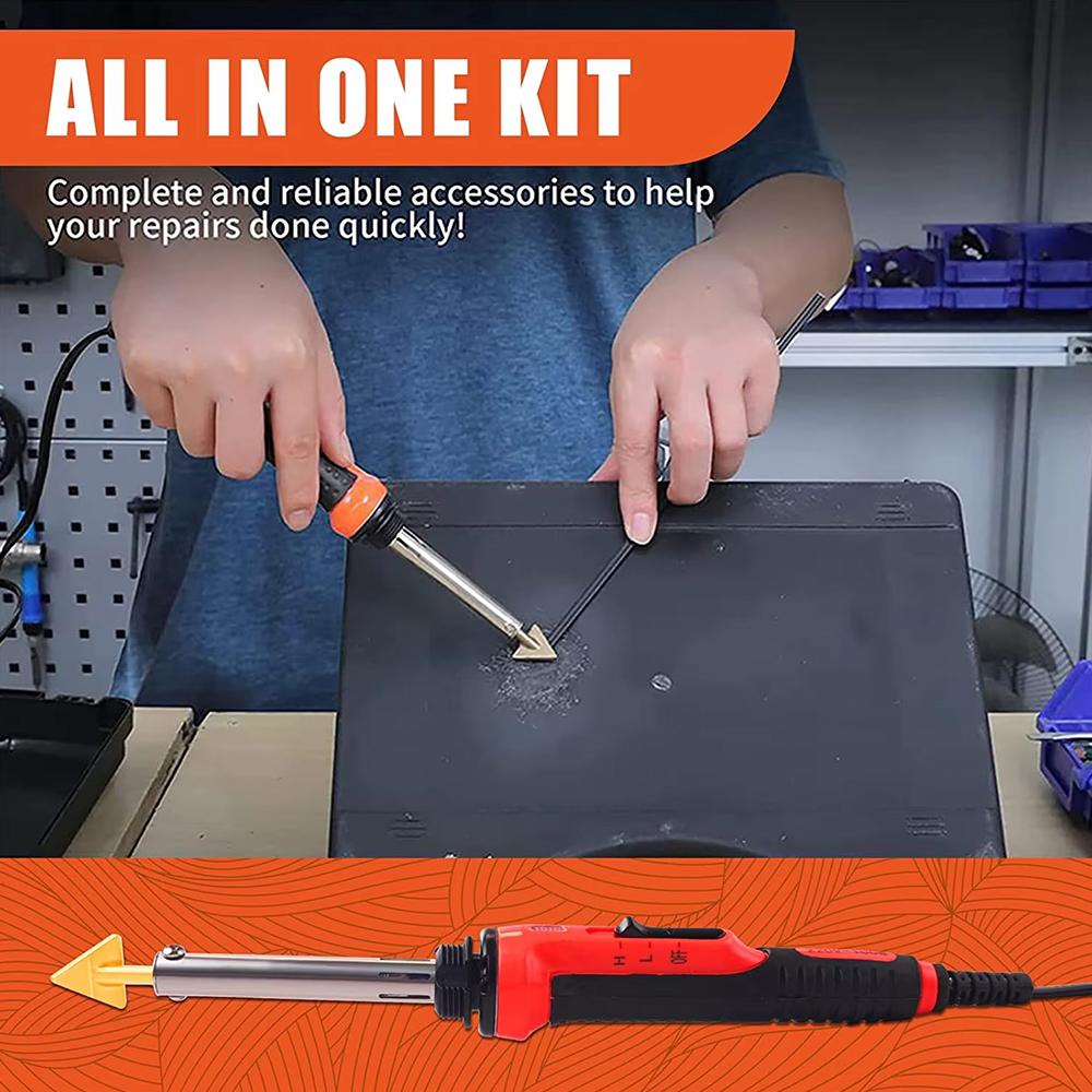Pro Plastic Repair Soldering Iron 220V/110V for Car Bumper & Damaged Plastic Temperature Adjustable Include PP/PE/ABS/PVC Solder