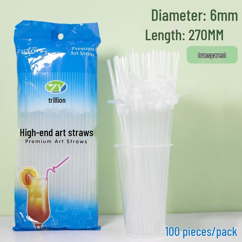 Disposable Transparent Bent Plastic Drinking Straws - 1000 Count