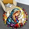 Virgin Mary Circular Rug Office Decorative Carpet For Living Room Bedroom Door Mat Floor Carpet Computer Chair Area Rug
