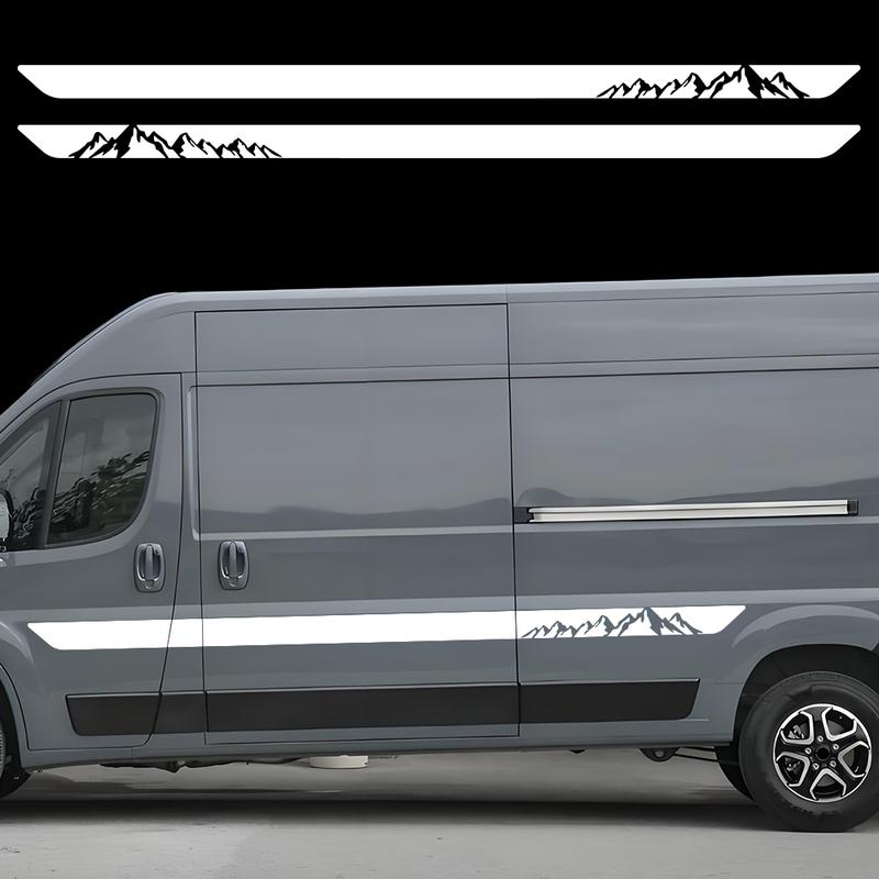 Car Side Stripe Stickers For Fiat Ducato L3 L4 (2006-On) Camper Motorhome Van Vinyl Mountain Tree Decoration Decals Accessories