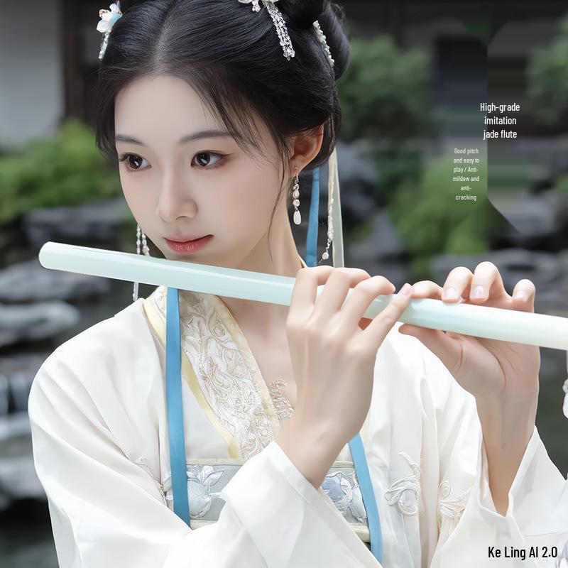 Professional Grade Drop-Resistant Imitation Jade Flute, Crack-Resistant, Adult & Student Performance, F Key
