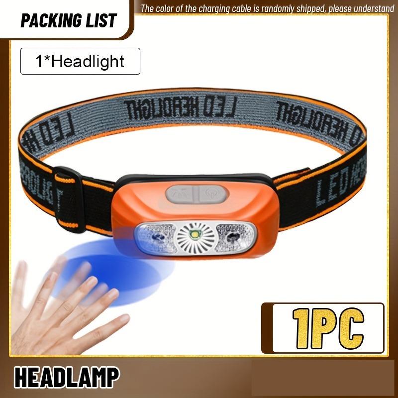 Sports Headlamp USB Rechargeable Hands-free Flashlight with Bright Beam Automatic Switch In 3 Modes, Camping, Fishing, and Emergency Situations